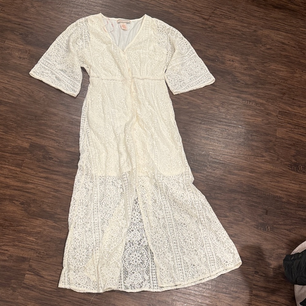 Flying Tomato White Lace Maxi Dress